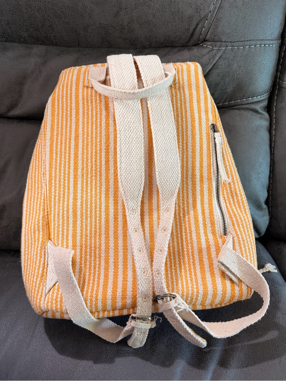 Universal Thread Yellow and White Striped Canvas Backpack - Picture 3 of 7